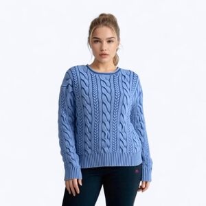 Polo Ralph Lauren Cable Knit Sweater -  Classic Preppy Ivy League Pullover - M